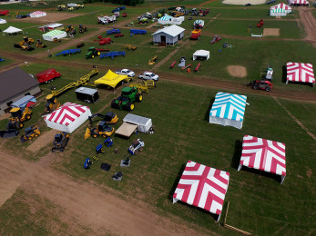 Frame tents aerial view
