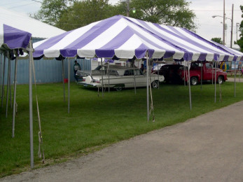 Frame tents at car show