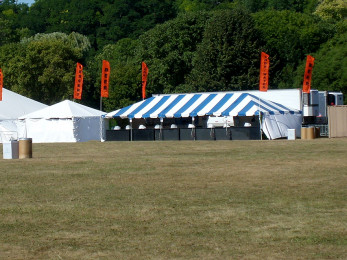Frame tent concession stand