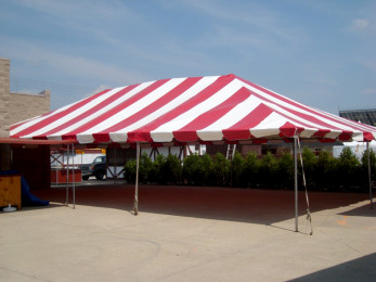 Frame tent at local establishment