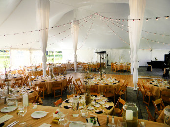 Wedding Tent with Tables and Chairs