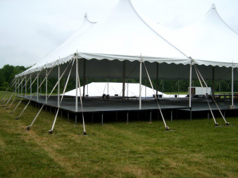 Large 80 Foot Wide Tent with Elevated Deck
