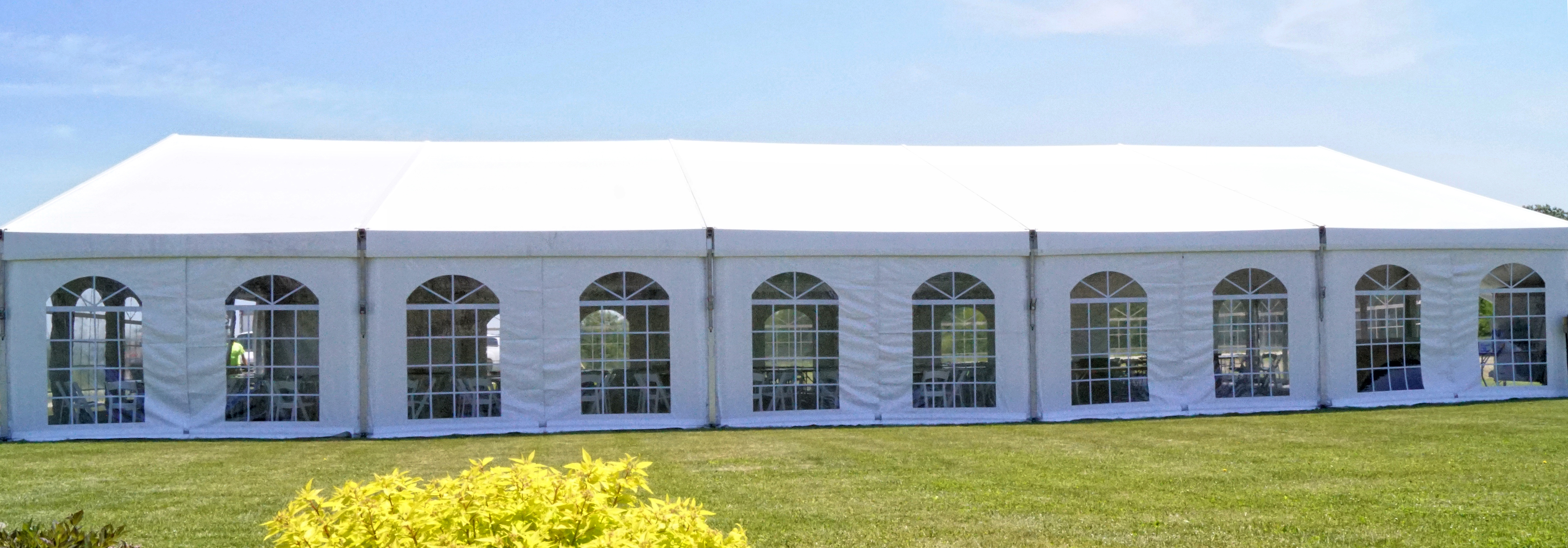 12 Meter Clearspan tent with window wall
