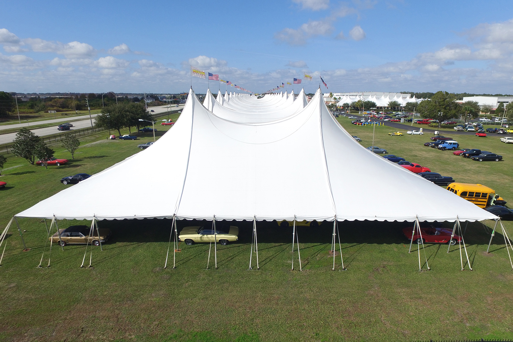 Large 120' Wide Tension Pole Tent Rentals JK Rentals